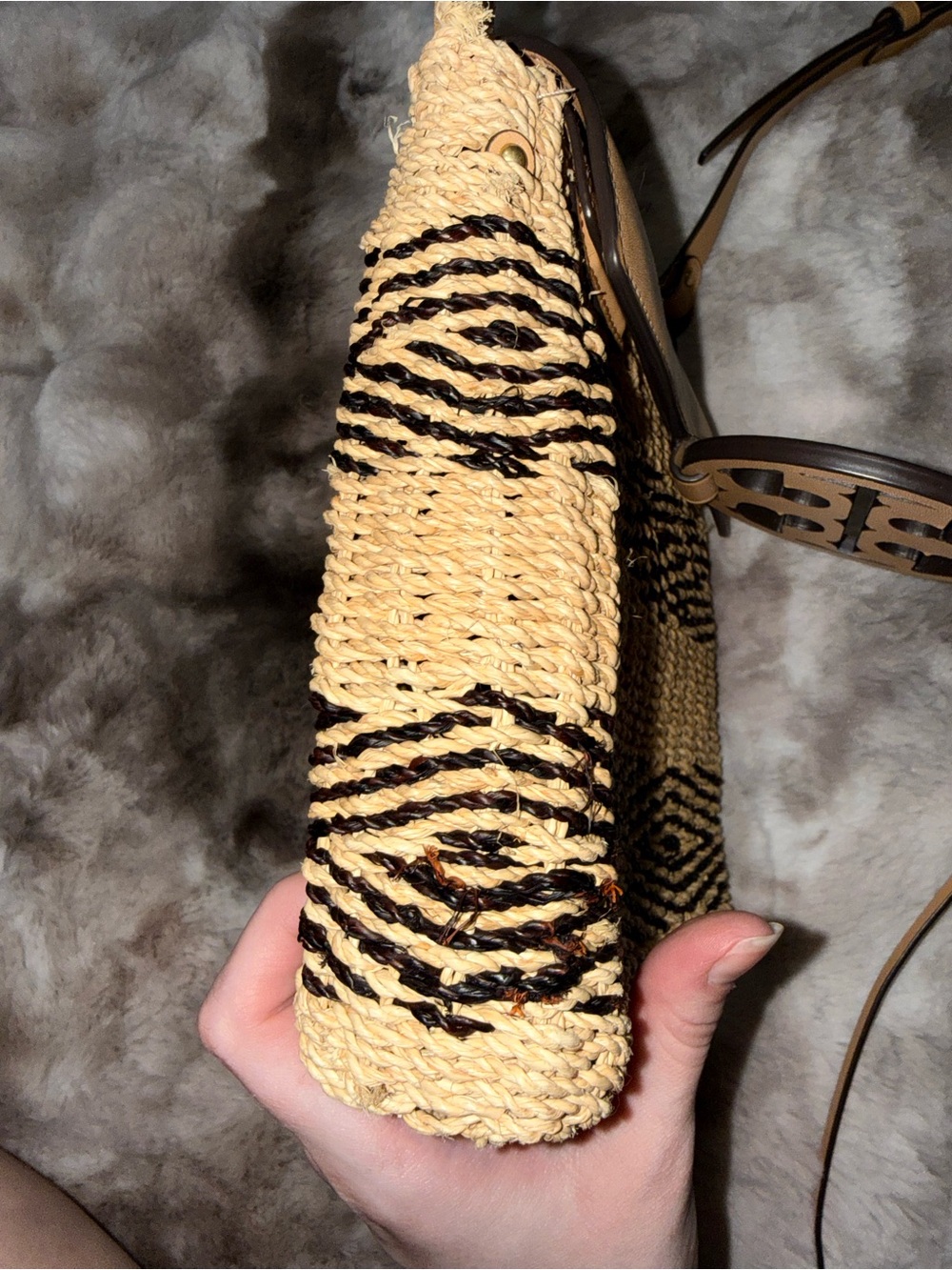 Tory Burch Miller Stripe Straw Crossbody - Picture 10 of 12